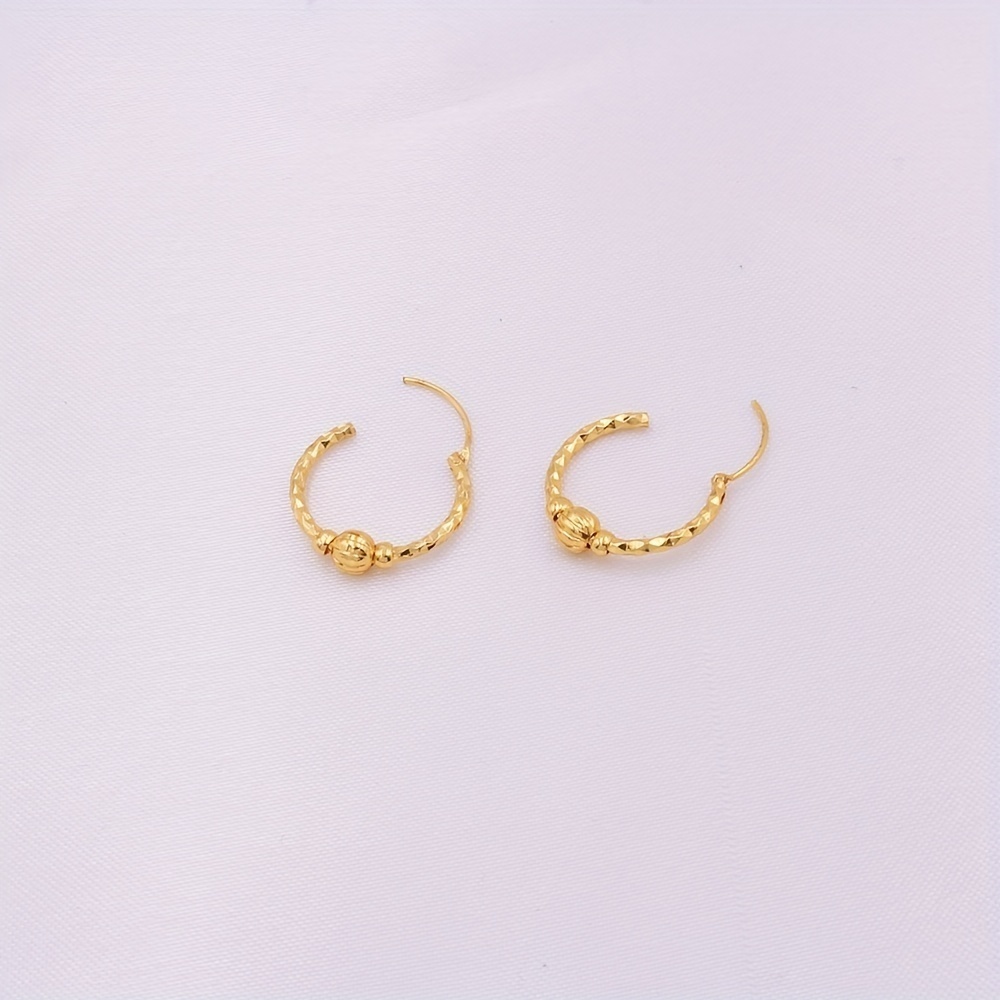 Gold Plated Vintage-Style Creative Tiny Hoop Earrings - Picture 3 of 7